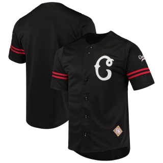 Men's Cleveland Buckeyes Stitches Black Button-Down Jersey