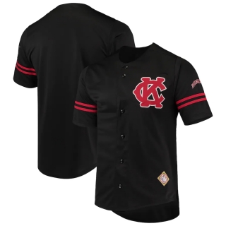 Men's Kansas City Monarchs Stitches Black Button-Down Jersey