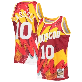Men's Houston Rockets Sam Cassell Mitchell & Ness Red Hardwood Classics 1993-94 Hyper Hoops Swingman Jersey