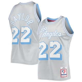 Men's Los Angeles Lakers Elgin Baylor Silver Mitchell & Ness 75th Anniversary 1960-61 Hardwood Classics Swingman Jersey