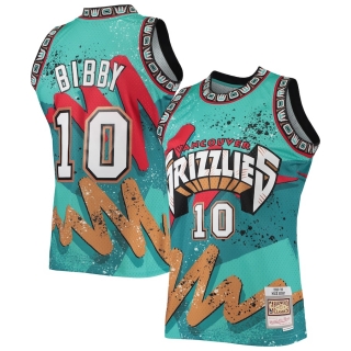 Men's Vancouver Grizzlies Mike Bibby Mitchell & Ness Teal Hardwood Classics 1998 Hyper Hoops Swingman Jersey