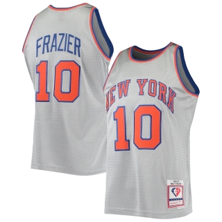 Men's New York Knicks Walt Frazier Silver Mitchell & Ness 75th Anniversary 1969-70 Hardwood Classics Swingman Jersey