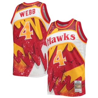 Men's Atlanta Hawks Spud Webb Mitchell & Ness Red Hardwood Classics 1986-87 Hyper Hoops Swingman Jersey