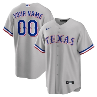 Men's Texas Rangers Nike Gray Road Custom Replica Jersey