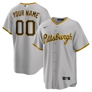 Men's Pittsburgh Pirates Nike Gray Road Custom Replica Jersey