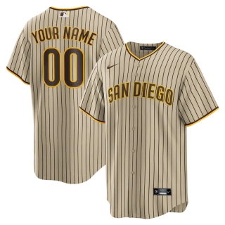 Men's San Diego Padres Nike Brown Road Custom Replica Jersey