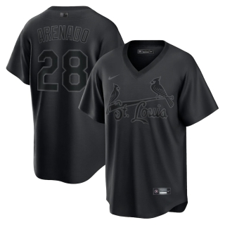 Men's St Louis Cardinals Nolan Arenado Nike Black Pitch Black Fashion Replica Player Jersey