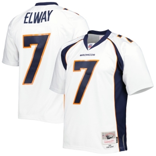 Men's Denver Broncos John Elway Mitchell & Ness White 1998 Legacy Replica Jersey