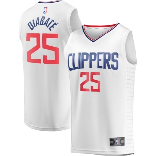 Men's LA Clippers Moussa Diabaté Fanatics Branded White Fast Break Player Jersey - Association Edition
