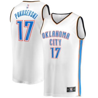 Men's Oklahoma City Thunder Aleksej Pokusevski Fanatics Branded White Fast Break Player Jersey - Association Edition