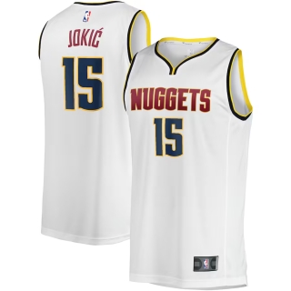 Men's Denver Nuggets Nikola Jokic Fanatics Branded White Fast Break Player Jersey - Association Edition