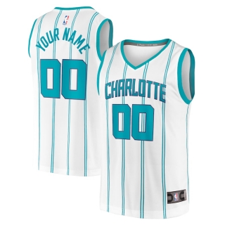 Men's Charlotte Hornets Fanatics Branded White Fast Break Custom Replica Jersey - Association Edition