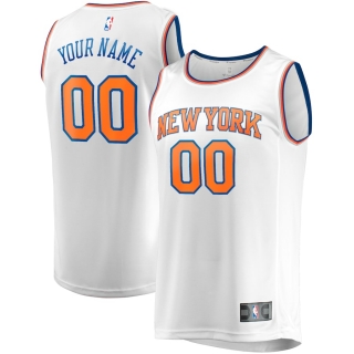 Men's New York Knicks Fanatics Branded White Fast Break Custom Replica Jersey - Association Edition