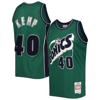 Men's Seattle SuperSonics Shawn Kemp Mitchell & Ness Green Hardwood Classics Off-Court Swingman Jersey