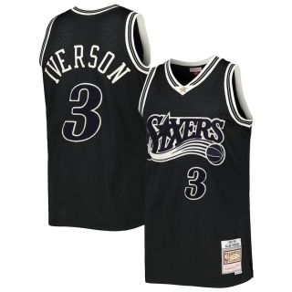 Men's Philadelphia 76ers Allen Iverson Mitchell & Ness Black Hardwood Classics Off-Court Swingman Jersey