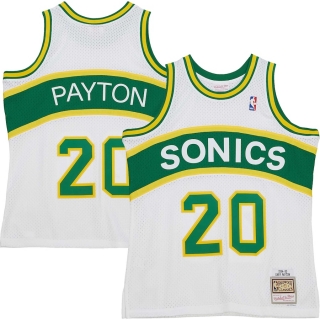 Men's Seattle SuperSonics Gary Payton Mitchell & Ness White Hardwood Classics Swingman Jersey