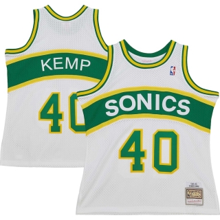 Men's Seattle SuperSonics Shawn Kemp Mitchell & Ness White Hardwood Classics Swingman Jersey