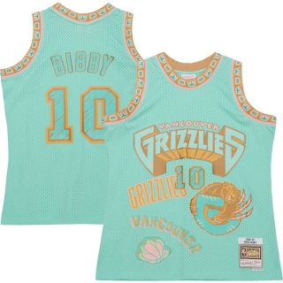 Men's Vancouver Grizzlies Mike Bibby Mitchell & Ness Mint Swingman Sidewalk Sketch Jersey