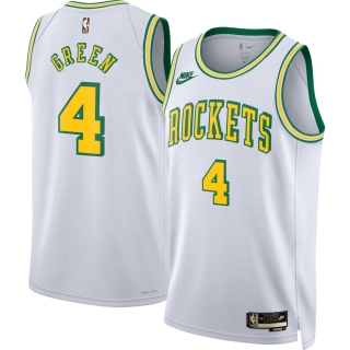 Men's Houston Rockets Jalen Green Nike White Swingman Jersey - Classic Edition