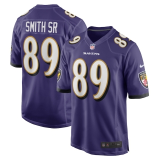 Men's Baltimore Ravens Steve Smith Sr Nike Purple Retired Player Game Jersey