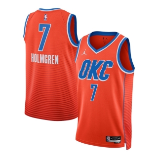 Unisex Oklahoma City Thunder Chet Holmgren Jordan Brand Orange Swingman Jersey - Statement Edition