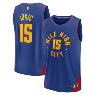 Men's Denver Nuggets Nikola Jokic Fanatics Branded Blue 2022-23 Fast Break Replica Jersey - Statement Edition