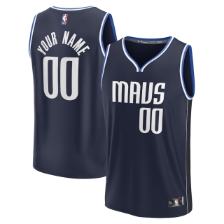 Men's Dallas Mavericks Fanatics Branded Navy 2022-23 Fast Break Custom Replica Jersey - Statement Edition