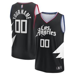 Men's LA Clippers Fanatics Branded Black 2022-23 Fast Break Custom Replica Jersey - Statement Edition