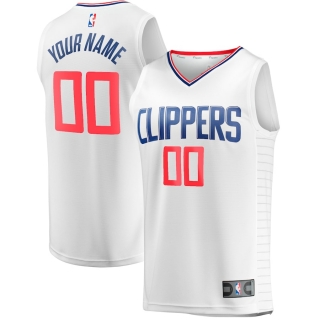Men's LA Clippers Fanatics Branded White Fast Break Custom Replica Jersey - Association Edition