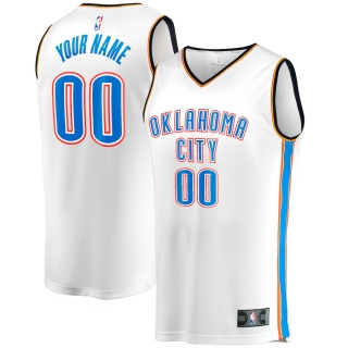 Men's Oklahoma City Thunder Fanatics Branded White Fast Break Custom Replica Jersey - Association Edition
