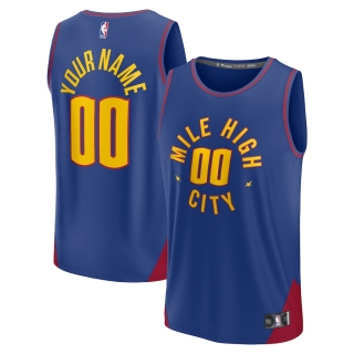 Men's Denver Nuggets Fanatics Branded Blue 2022-23 Fast Break Custom Replica Jersey - Statement Edition