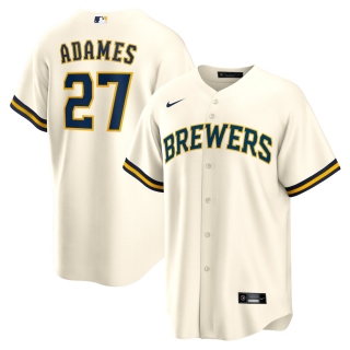 Men's Milwaukee Brewers Willy Adames Nike White Replica Player Jersey