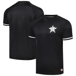 Men's Houston Astros Stitches Black Raglan V-Neck Jersey