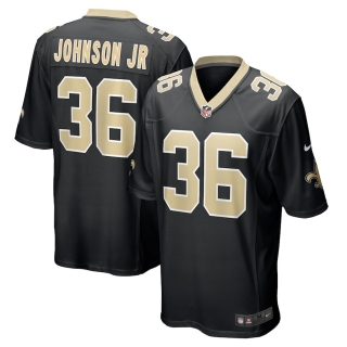 Men's New Orleans Saints Anthony Johnson Nike Black Team Game Jersey