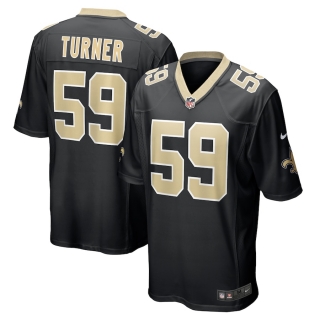 Men's New Orleans Saints Trai Turner Nike Black Team Game Jersey