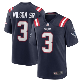 Men's New England Patriots Mack Wilson Nike Navy Team Game Jersey