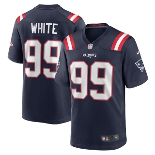 Men's New England Patriots Keion White Nike Navy Team Game Jersey