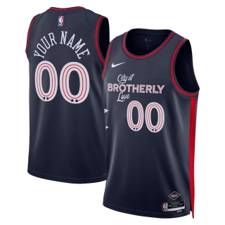 Unisex Philadelphia 76ers Nike Navy 2023-24 Custom Swingman Jersey - City Edition