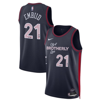 Unisex Philadelphia 76ers Joel Embiid Nike Navy 2023-24 Swingman Jersey - City Edition