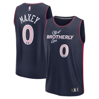 Unisex Philadelphia 76ers Tyrese Maxey Fanatics Branded Navy 2023-24 Fast Break Jersey - City Edition