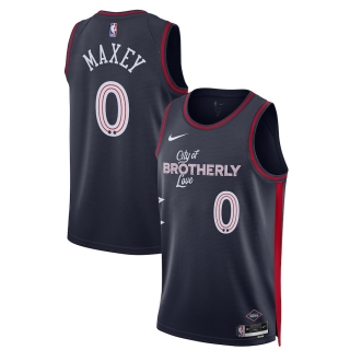 Unisex Philadelphia 76ers Tyrese Maxey Nike Navy 2023-24 Swingman Jersey - City Edition
