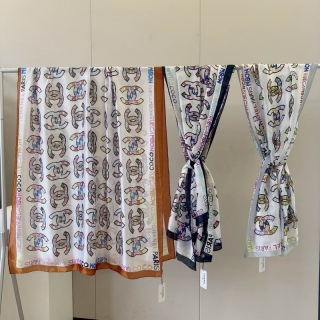 Chanel silk scarf 90-180cm E11 (1)_2768475