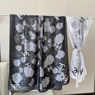Chanel silk scarf 90-180cm E12 (1)_2768479
