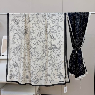 Chanel silk scarf 90-180cm E15 (1)_2768487