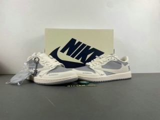 Perfect BURBRRY x Travis Scott x Nike Air Jordan 1 Low Men's Shoes