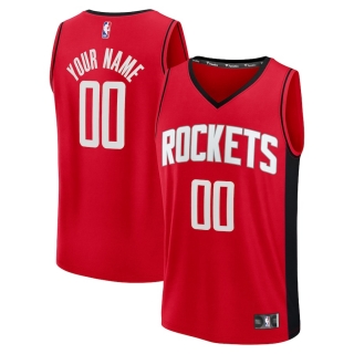 Men's Houston Rockets Fanatics Red Fast Break Custom Jersey - Icon Edition