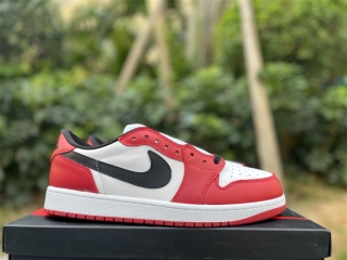 Authentic Air Jordan 1 RETRO LOW OG “Black Muslin Varsity Red”