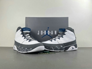 Perfect Air Jordan 9 French Blue-Flint Grey Men's Shoes