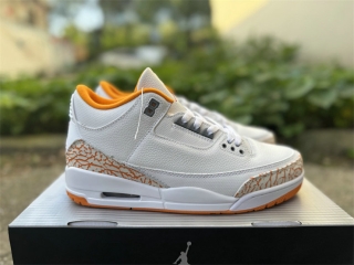Authentic Air Jordan 3 Retro 'White and Orange Pee'