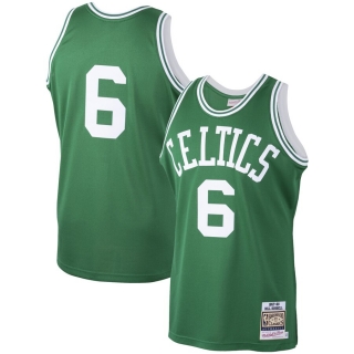 Boston Celtics Bill Russell Mitchell & Ness Kelly 1967-68 Hardwood Classics Authentic Player Jersey